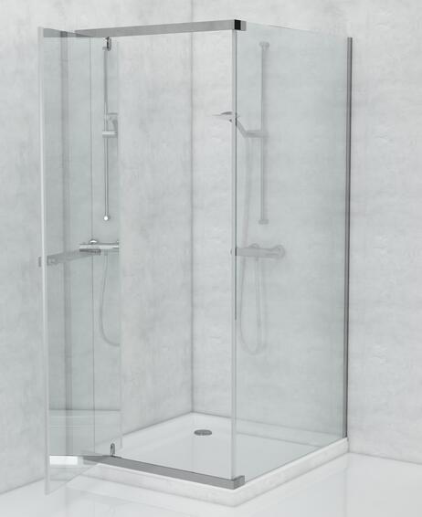 Shower Semi Frameless Pivot Door Chrome 1000 x 1000 x 1900mm