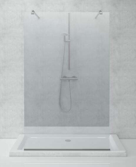 Shower screen free-standing chrome with two shower arms w120cmxh200cm