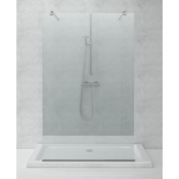 Shower screen free-standing chrome with two shower arms w120cmxh200cm