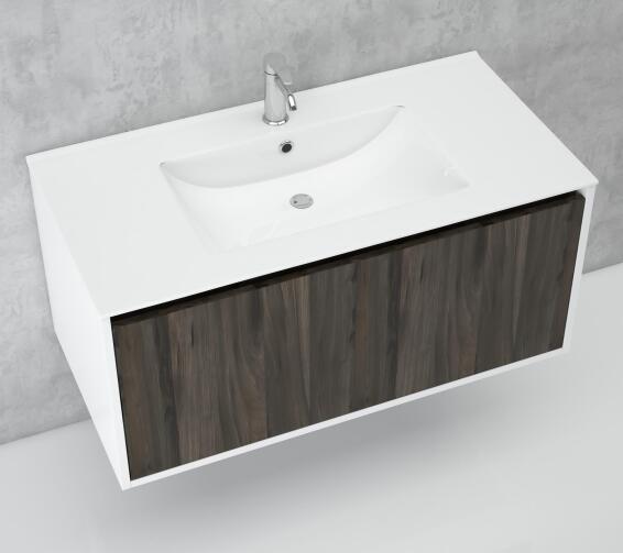 Pacific Bathroom Cabinet Wall Hung W91cmXD47cmXH41cm(Incl Basin)