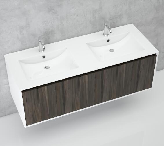 Bathroom Cabinet Wall Hung PACIFIC W12.1CMXD47CMXH46CM (Incl Double Basin)