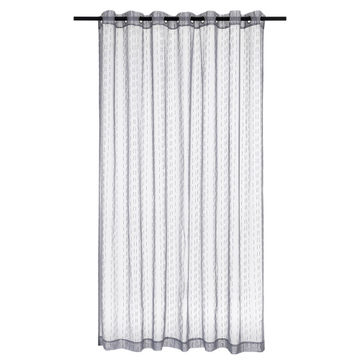 Sheer Curtain Eyelet Grey With Slubs 230x250cm