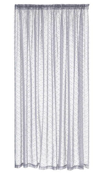 Curtain Sheer Dotty Taped Grey 260x218 