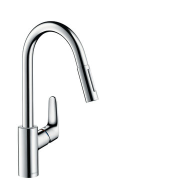 Hansgrohe Kitchen Sink Mixer Tap Decor Spring Neck Chrome H41 Cm Spout Reach 22Cm