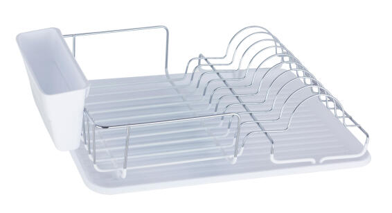 Kitchen Dish And Cutlery Dryer With Plastic Tray White