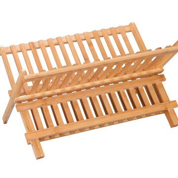 Kitchen Bamboo Dish Rack 44.5X40X26 Cm