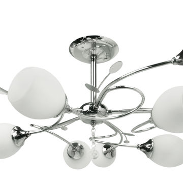 pendant light E27 10x60w metal glass chrome