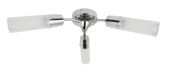 ceiling light E14 3x 40w metal glass chrome