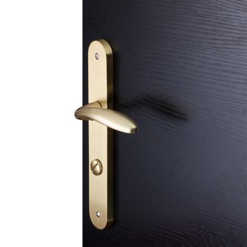 Inspire door handle on plate with thumb lock zamak gold inspire 195mm
