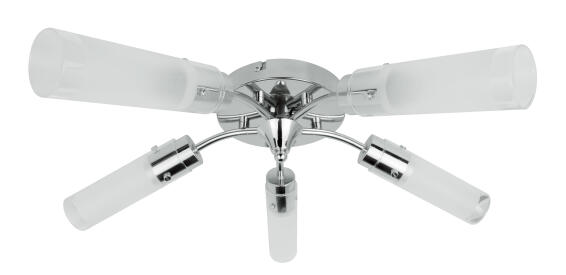ceiling light E14 5x40w metal and glass chrome