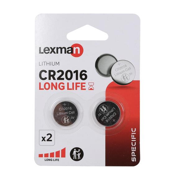 Lexman Lithium Button Battery CR2016 Specific 2 Pack 