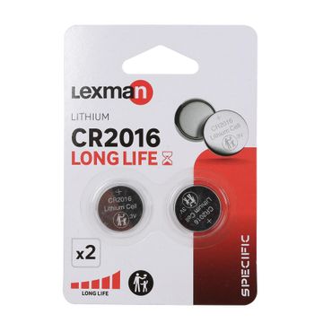 Lexman Lithium Button Battery CR2016 Specific 2 Pack 