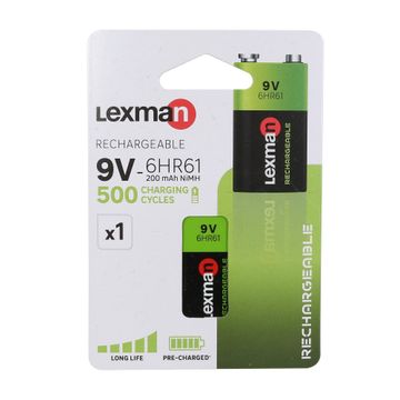 Lexman Rechargeable Battery 9V 1 Piece