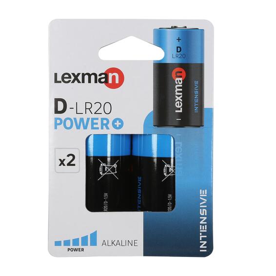 Lexman D-LR20 Alkaline Battery Intensive 2 Pack 