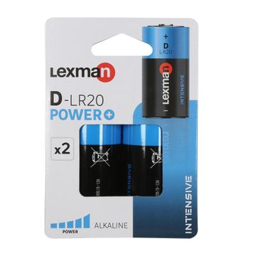 Lexman D-LR20 Alkaline Battery Intensive 2 Pack 