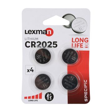 Lexman Lithium Button Battery CR2025 4 Pack