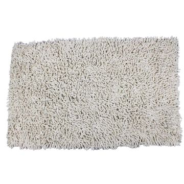 Bathroom Mat 100% Cotton Cream W45cmxD1.5cmxH75cm