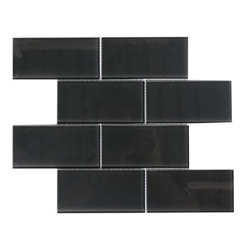 Mosaic Glass Tile Metro Charcoal 300x300mm