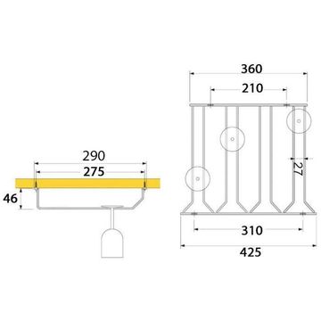 Fit 4 Rows Wine Glass Holder Black