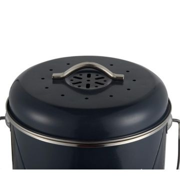 Kitchen Compost Dustbin Metal Black 5L D18Xh21Cm