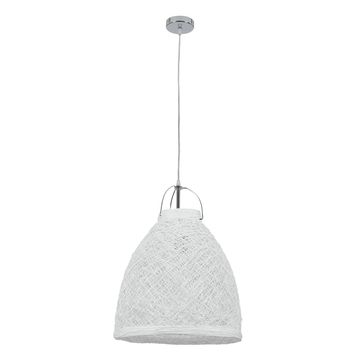 pendant light white and chrome paper rope 