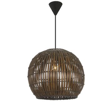 pendant light woven bamboo brown