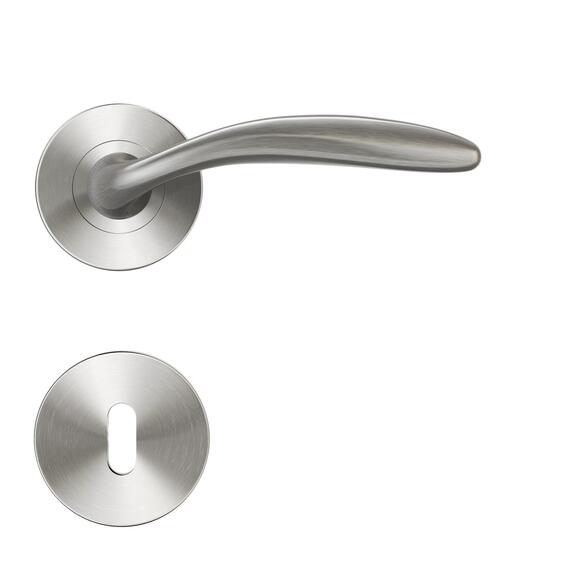 Door handle rose agathe nickel brushed gloss
