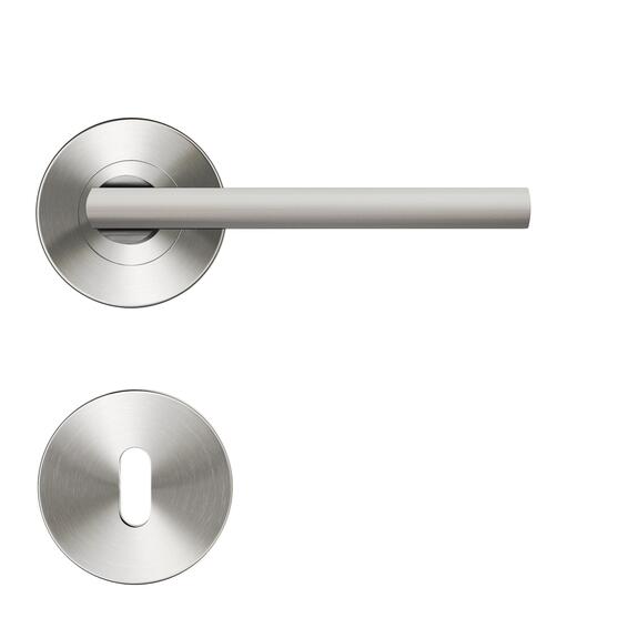 Door handle rose lee nickel brushed gloss