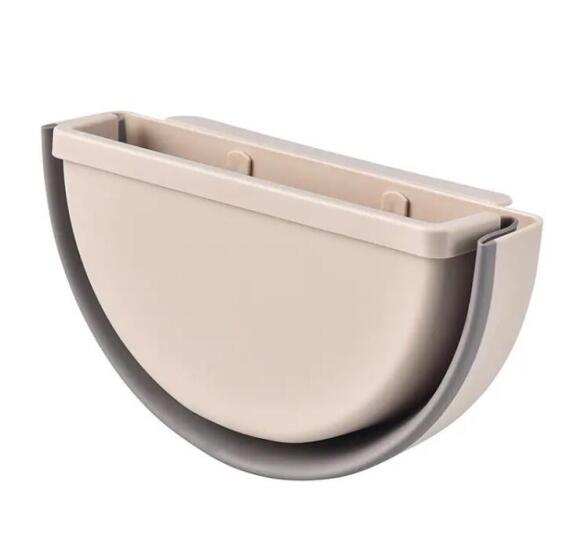 Kitchen Cupboard Door Hanging Collapsible Trash Can Beige L27.5Cmxw14.5Cmxh15 Cm