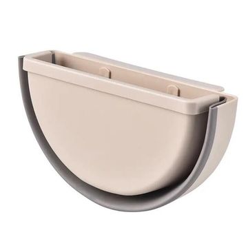 Kitchen Cupboard Door Hanging Collapsible Trash Can Beige L27.5Cmxw14.5Cmxh15 Cm