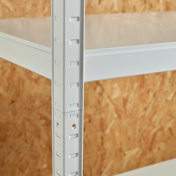 Spaceo metal shelving 5 tiers white w120xd50x196cm