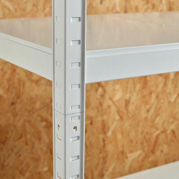 Spaceo metal shelving 5 tiers white w120xd50x196cm
