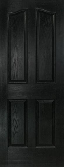 Interior Door Hollow Core Deep Mould 4 Panel Arch Black
