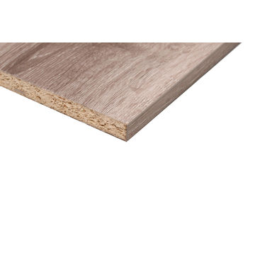 Monument Oak melamine chipboard plank T16mm x W450mm x L1830mm