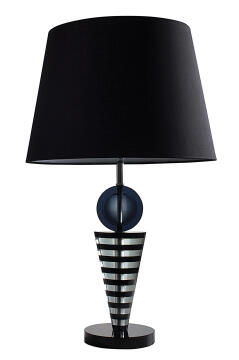 TABLE LAMP CRYSTAL WITH FABRIC SHADE BLACK