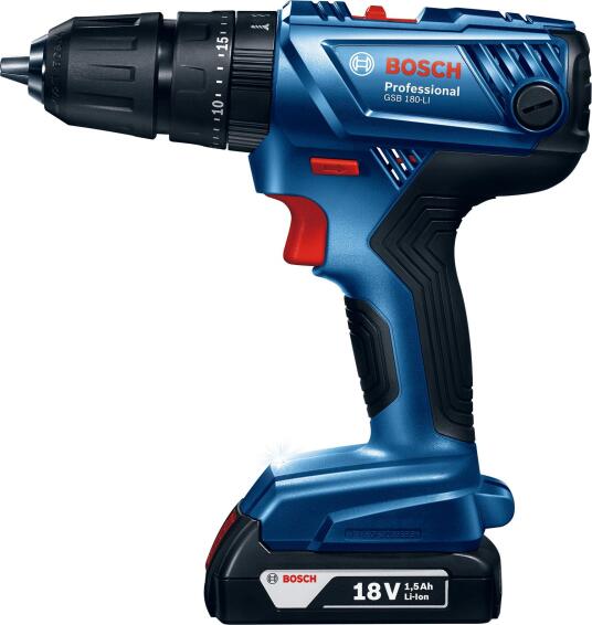 Drill cordless 18V BOSCH Professional GSB180LI 2 batteries Li ion