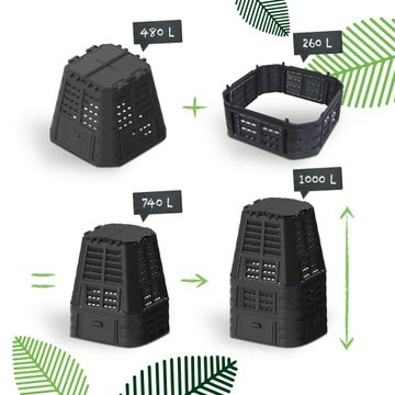 Garden compost bin extension geolia 260l