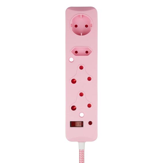 SURGE PROTECTED M.PLUG 0.5M 4WAY PINK