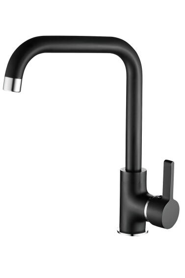 Aessia Kitchen Sink Mixer Tap  Black H49 Cm Spout Reach 29.4Cm