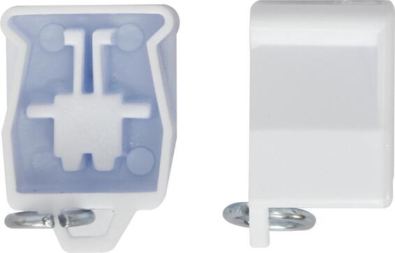 2pc curtain racer end caps white