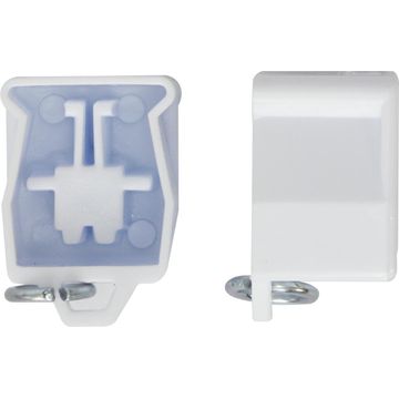 2pc curtain racer end caps white