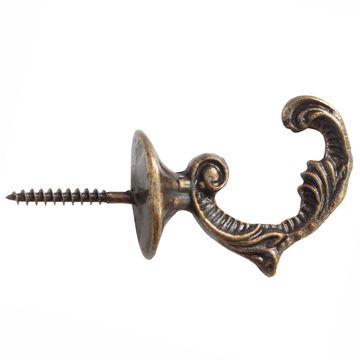 TWIRL HOOK R25 - ANTIQUE BRASS