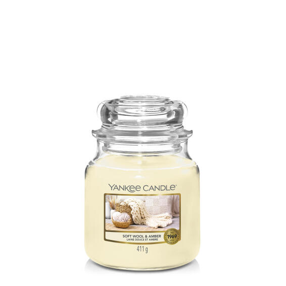 Candle Jar  Soft Wool & Amber Med