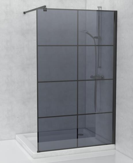 Shower Screen Smoked Glass Black 1200 X 2000mm