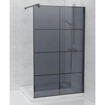  Shower Screen Smoked Glass Black 1200 X 2000mm