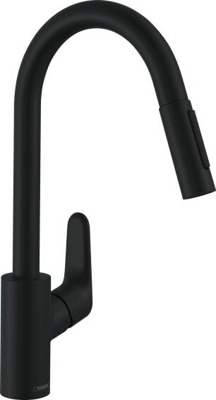 Hansgrohe Kitchen Sink Mixer Tap Decor Spring Neck Black H41 Cm Spout Reach 22Cm