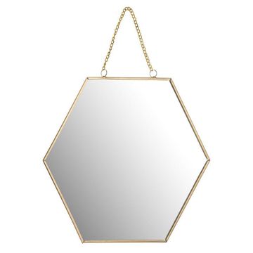 Honeycomb shaped mirror gold 20cm