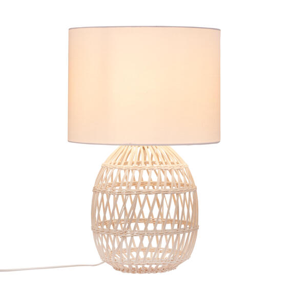 Eurolux Rattan Woven Comet Table Lamp White