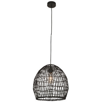 Pendant lighting Rattan EUROLUX black E27 60W