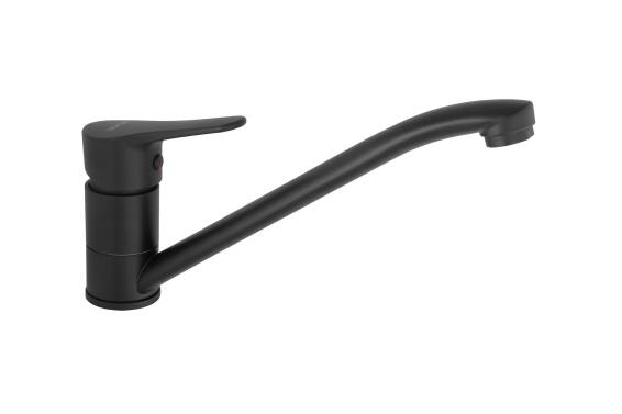 Triumph Kitchen Sink Mixer Tap Deck Black H10Cm Spout Reach 21Cm